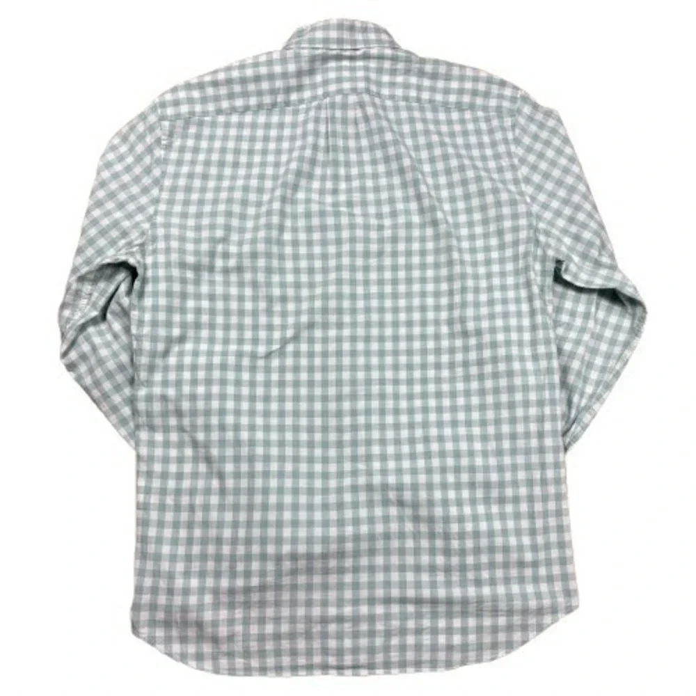 J. Crew Stretch Secret Wash Slim Fit Button Down Shirt Gingham Check Size Medium